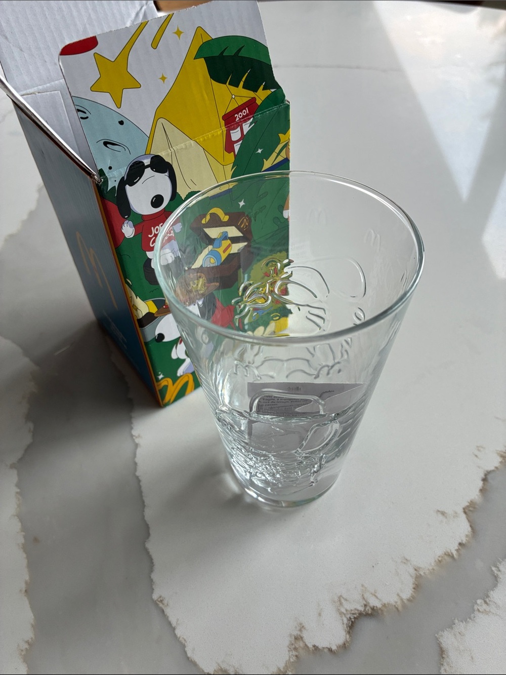 McDonald’s Glass Snoopy Hello Kitty Drinking Glass